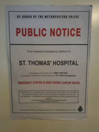 28 Weeks Later Original Production Used Police Warning Movie Prop