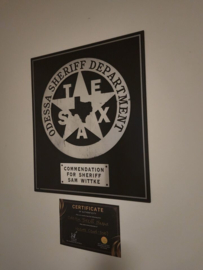 Heroes Original Screen Used Odessa Sheriff Dep Plaque Movie Prop