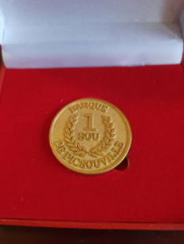 Walt Disney Scrooge McDuck French Magazine 1 Sou Coin in Box