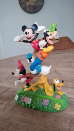 Walt Disney Donald Duck Goofy Mickey Mouse Totem Figurine Photo Frame Statue