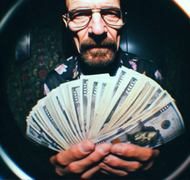 Breaking Bad Original Screen Used Walter White Handled Stack of Cash Movie Prop