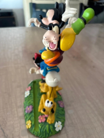 Walt Disney Donald Duck Goofy Mickey Mouse Totem Figurine Photo Frame Statue