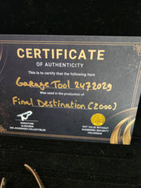 Final Destination 2000 Original Production Used Garage Tool Movie Prop