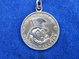 Walt Disney Scrooge McDuck Old Magazine Aluminum Coin Key Chain