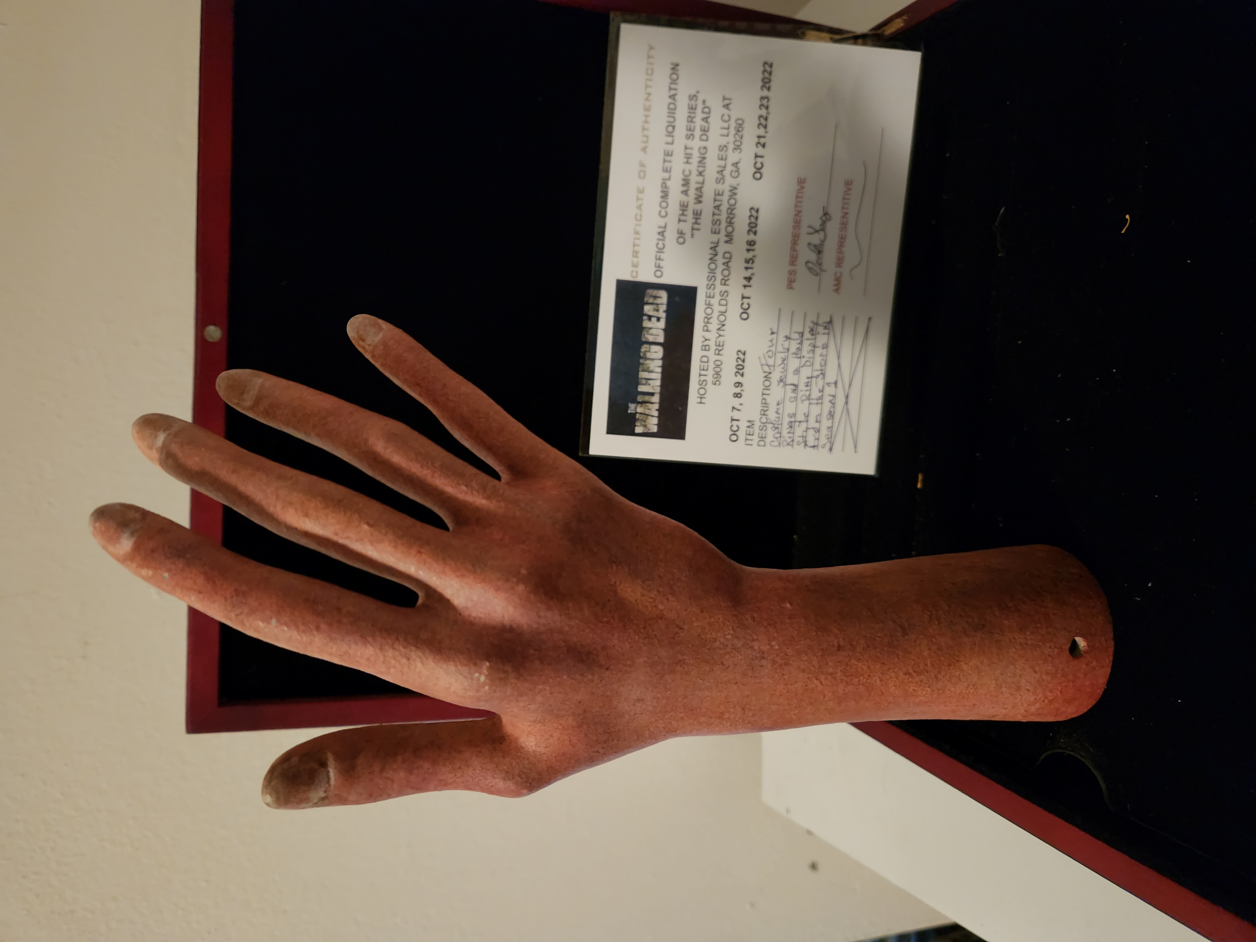 AMC The Walking Dead Original Production Used Store Display Hand Movie Prop