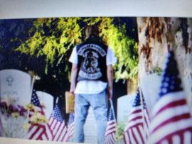 SOA Sons of Anarchy Original Screen Used Jack Teller Jax Memorial USA Flags Prop