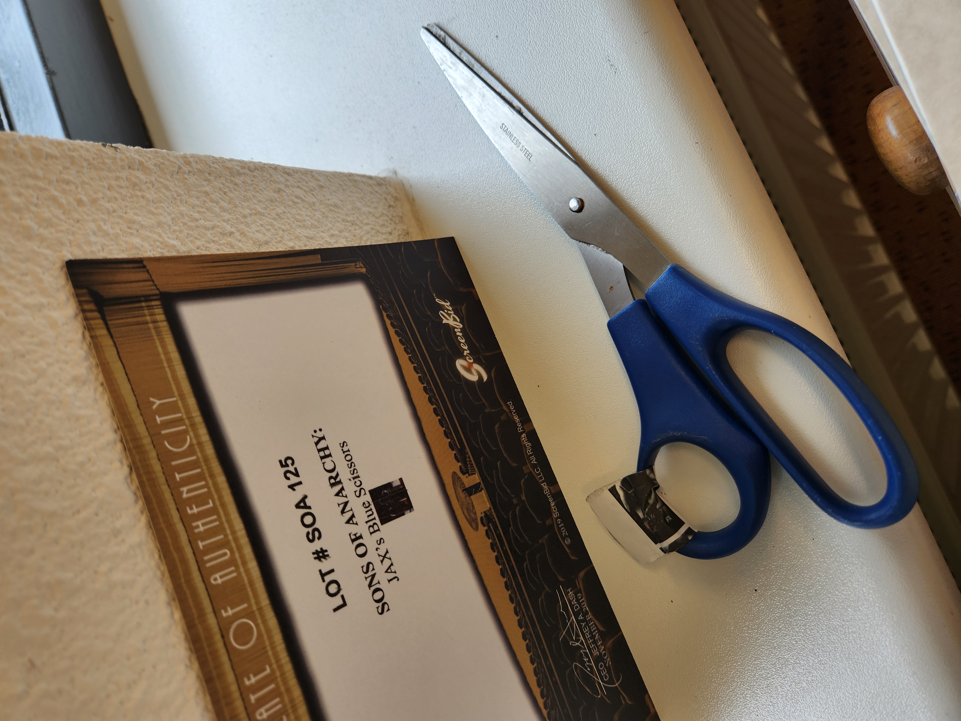 SOA Sons of Anarchy Original Screen Used Jack Teller Jax Blue Scissors Prop