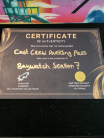 Baywatch Season 7 Original Cast Crew Parking Pass