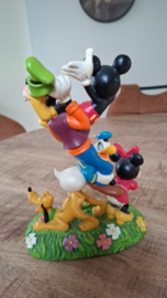 Walt Disney Donald Duck Goofy Mickey Mouse Totem Figurine Photo Frame Statue