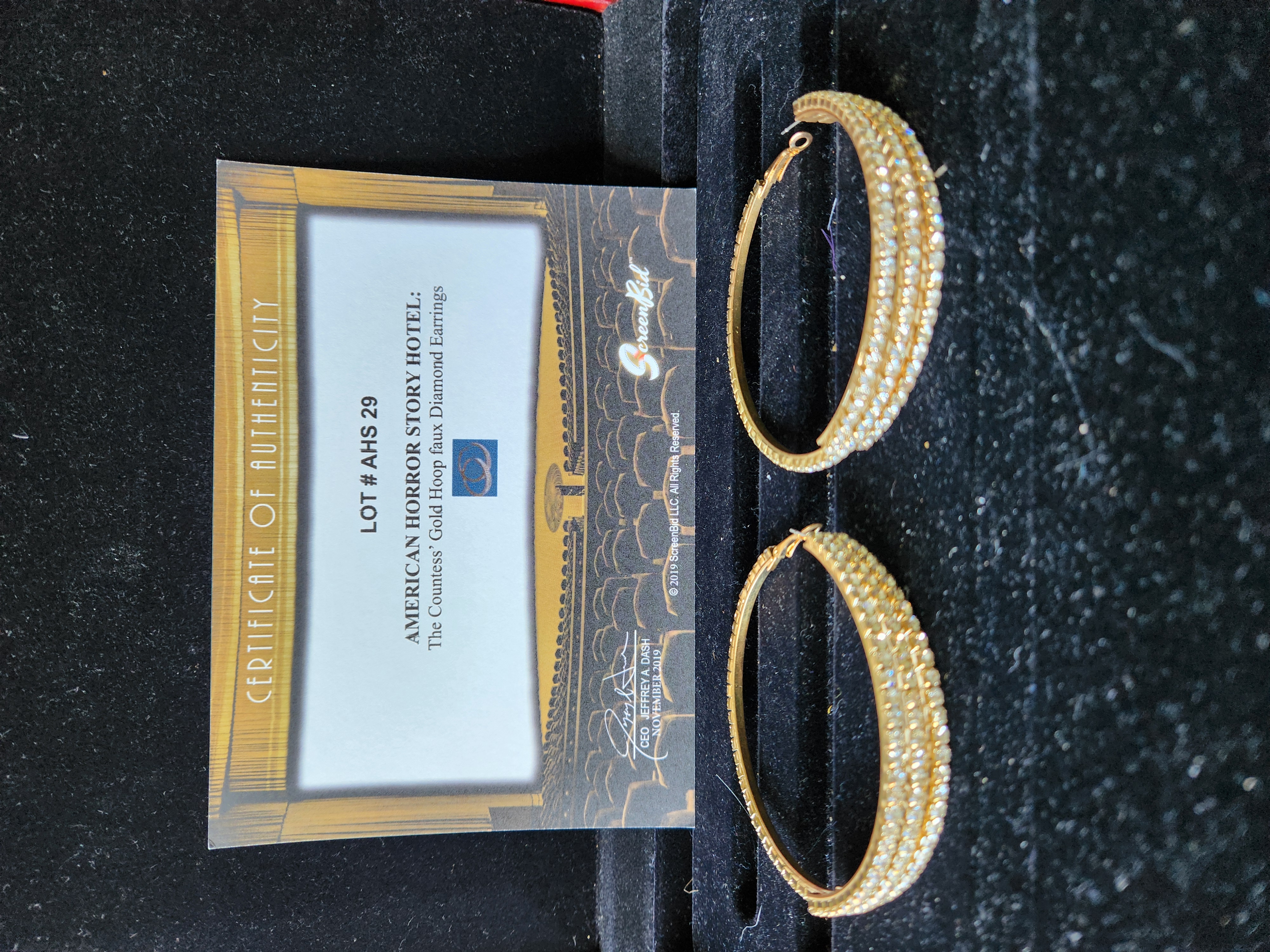 AHS American Horror Story Hotel Original Production Used Lady Gaga Earrings Prop