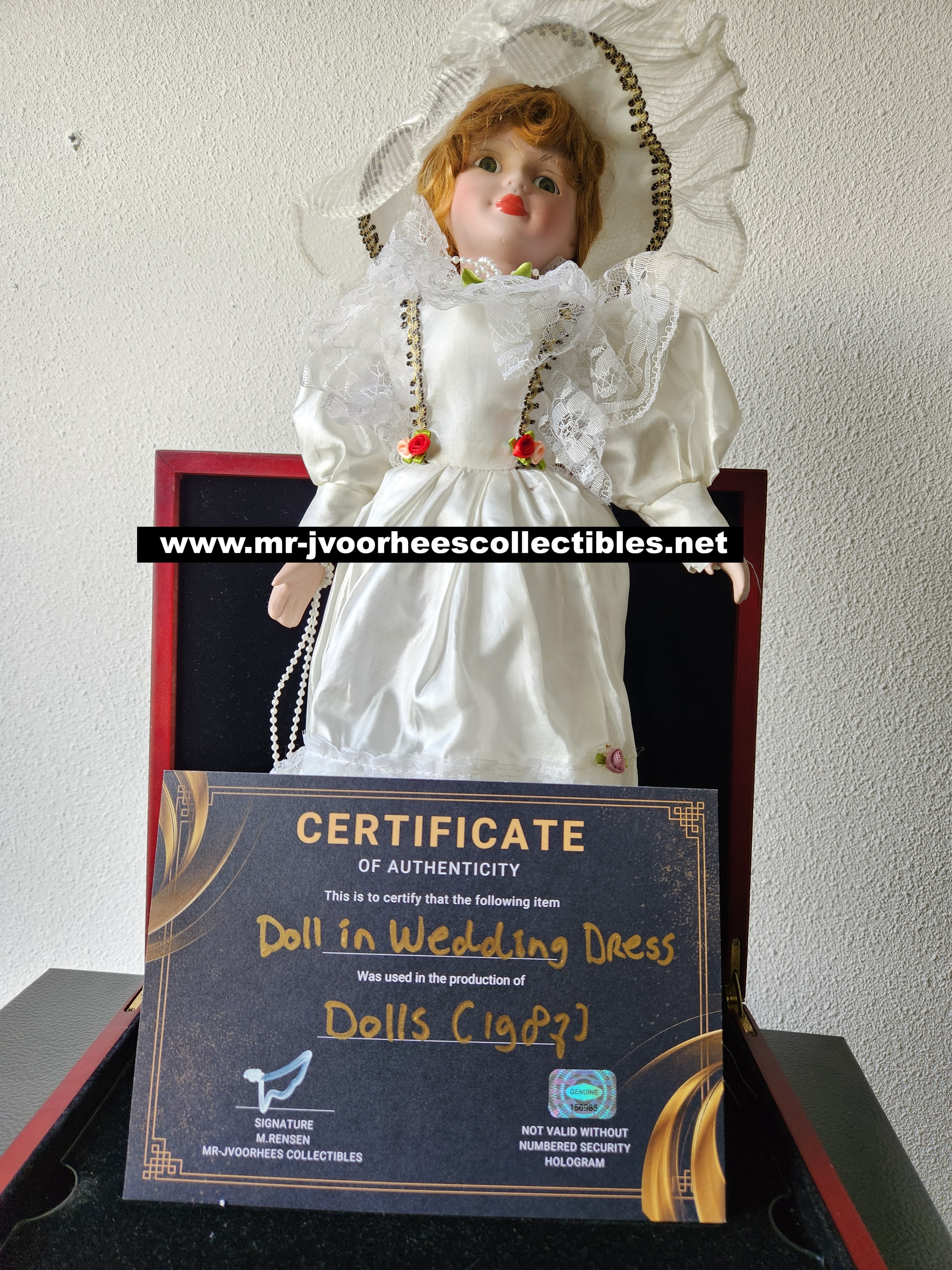 Dolls (1987) Original Production Used Creepy Doll in Wedding Dress Movie Prop