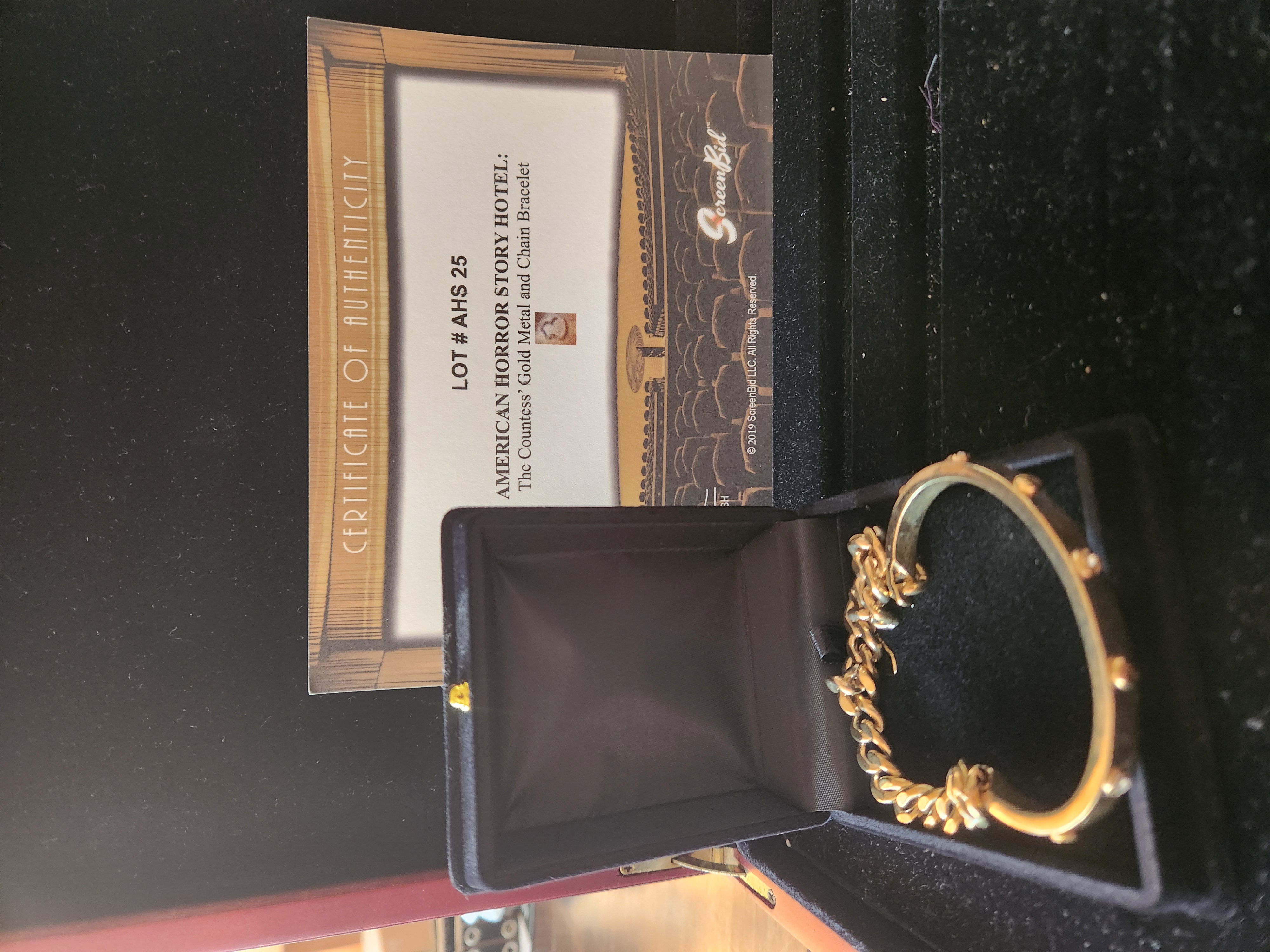 AHS American Horror Story Hotel Original Used Lady Gaga Gold Chain Bracelet Prop