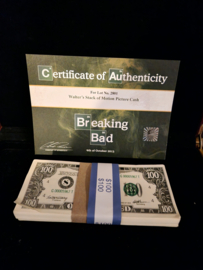 Breaking Bad Original Production Used Walter White Stack of Cash Movie Prop