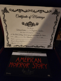AHS American Horror Story Hotel Original Screen Used Lady Gaga Marriage Certificate Prop