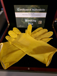 Breaking Bad Original Production Used Walter White Yellow Kitchen Gloves Prop