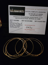 The Walking Dead Original Production Used Daryl Scavenged Gold Bracelet Set Prop