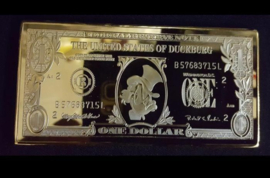 Walt Disney Scrooge McDuck $1 Duckburg Gold Banknote LE Bar Coin