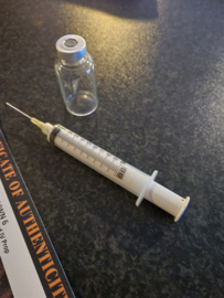 Michael Myers Halloween H20 Original Production Used Syringe and IV Bottle Prop