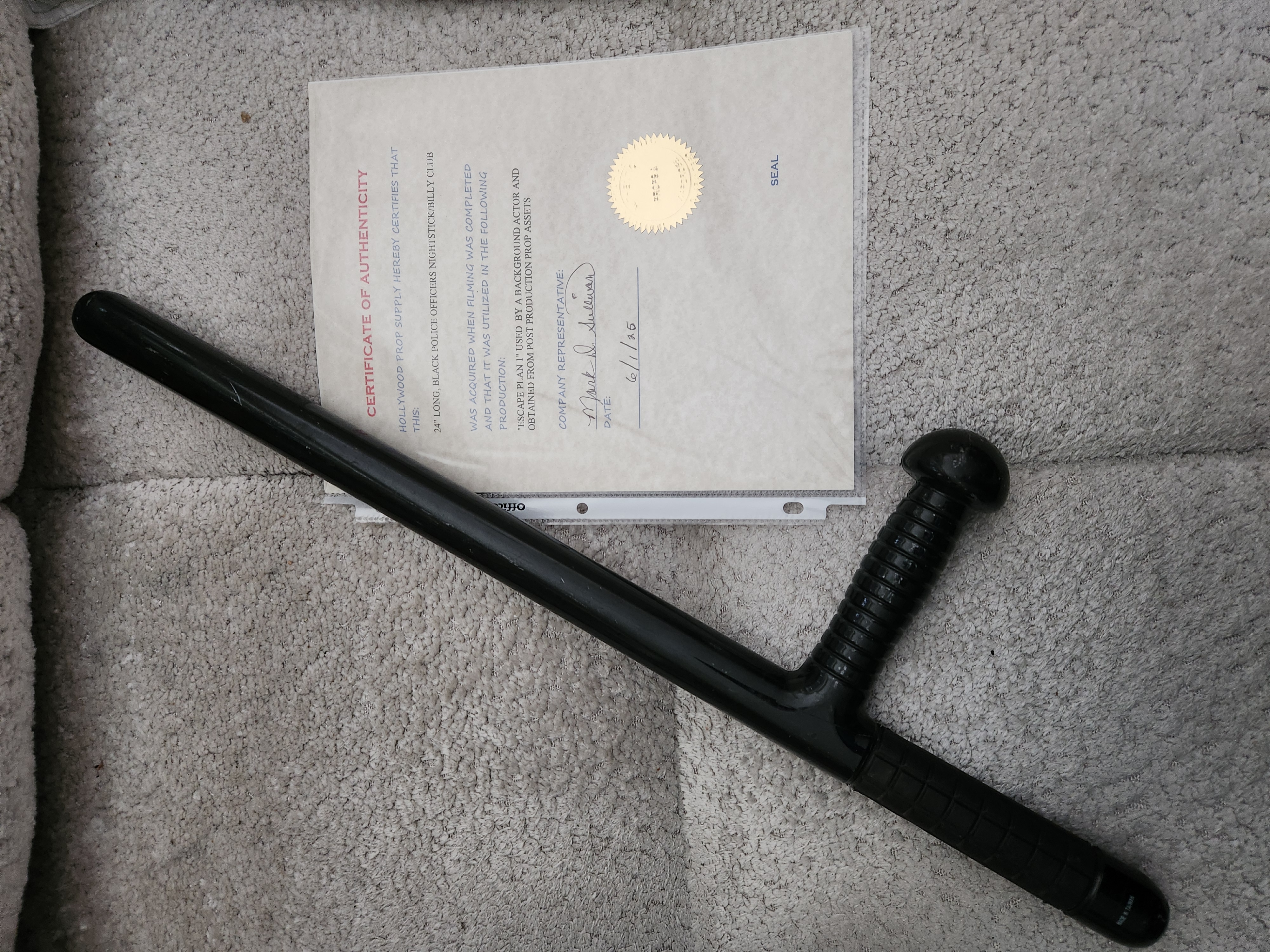 Escape Plan 2013 Sylvester Stallone Original Screen Used Night Stick Movie Prop