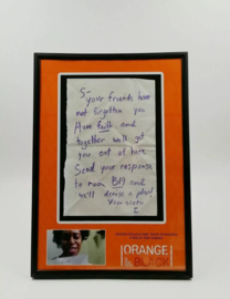 Orange is the New Black Original Screen Used Jail Prison Note Movie Prop