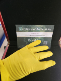 Breaking Bad Original Screen Used Walter White Yellow Kitchen Gloves Movie Prop
