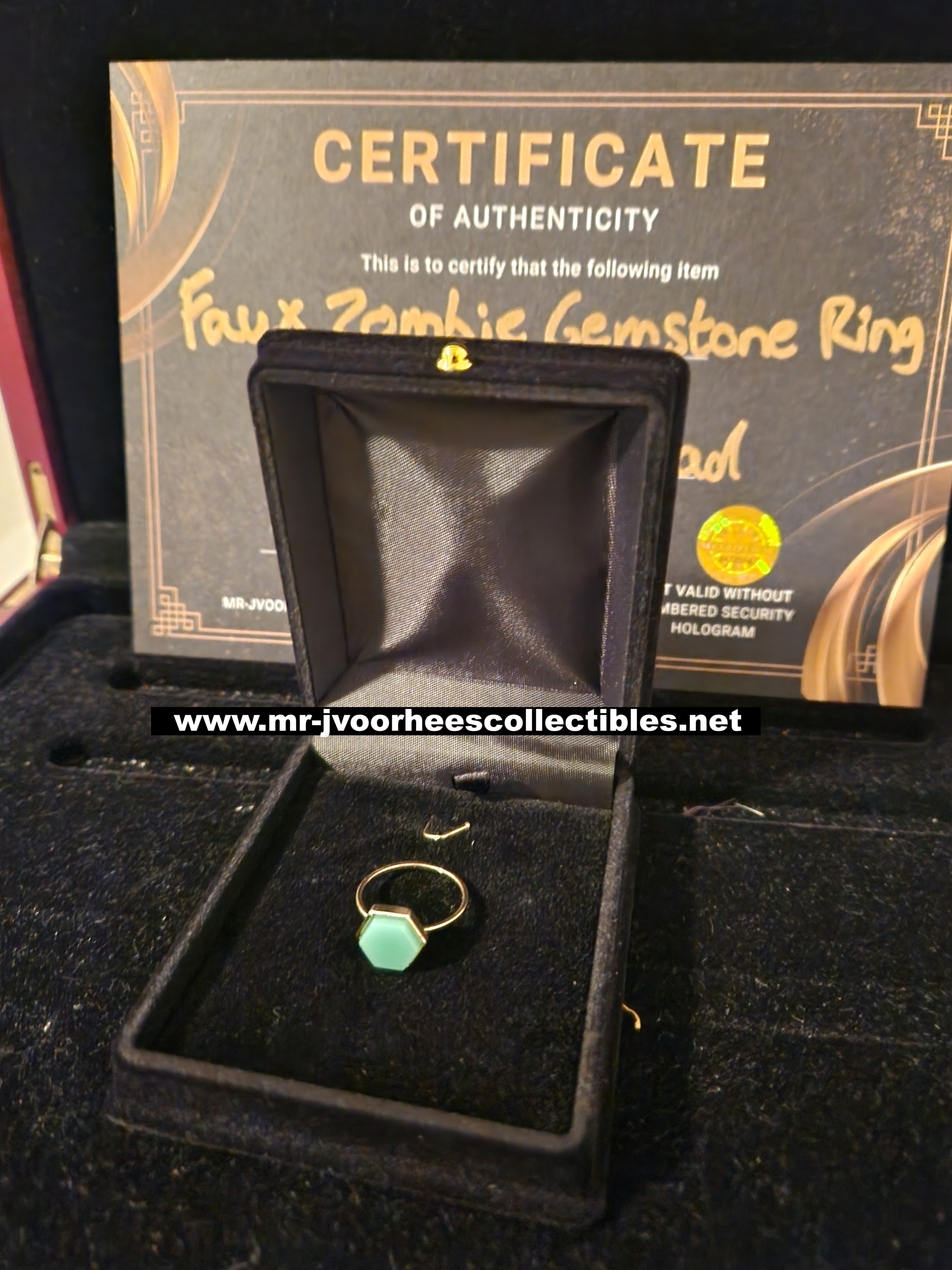 AMC The Walking Dead Original Screen Used Faux Zombie Green Gemstone Ring Prop