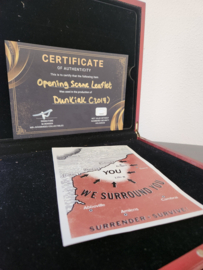 Dunkirk (2017) Original Screen Used Opening Scene Leaflet Movie Prop