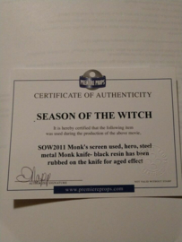 Season of the Witch Original Screen Used Monk Knife Movie Prop