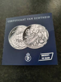 Walt Disney Mickey Mouse 10 Euro LE Silver Plated Coin