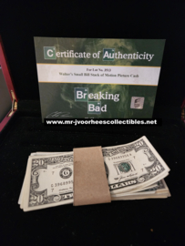 Breaking Bad Original Production Used Walter White Stack of Cash Small Bill Prop