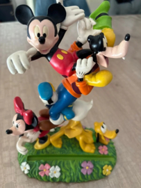 Walt Disney Donald Duck Goofy Mickey Mouse Totem Figurine Photo Frame Statue