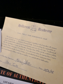 Halloween H20 Original Production Used John Tate Permission Slip & Keri ID Prop