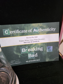 Breaking Bad Original Screen Used Walter White Glass Wine Decanter Movie Prop