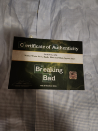 Breaking Bad Original Production Used Walter White Blue Square Shirt Movie Prop