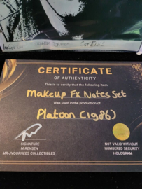 Johnny Depp Platoon 1986 Original Production Used Makeup FX Notes Set Movie Prop