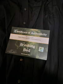 Breaking Bad Original Production Used Walter White Black Button Shirt Movie Prop