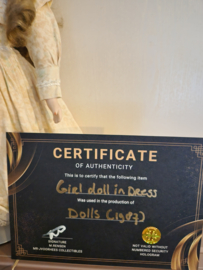 Dolls 1987 Original Production Used Creepy Little Girl Doll in Dress Movie Prop