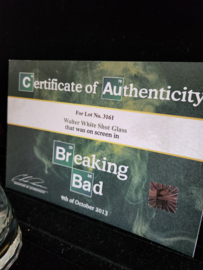 Breaking Bad Original Screen Used Walter White Shot Glass Movie Prop