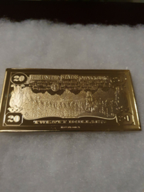 Walt Disney Scrooge McDuck $20 Goldrush Gold LE Banknote Bar Coin in Display