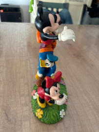 Walt Disney Donald Duck Goofy Mickey Mouse Totem Figurine Photo Frame Statue