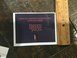 Freddy vs Jason Piece of Freddy's Sweater Screen Used Movie Prop