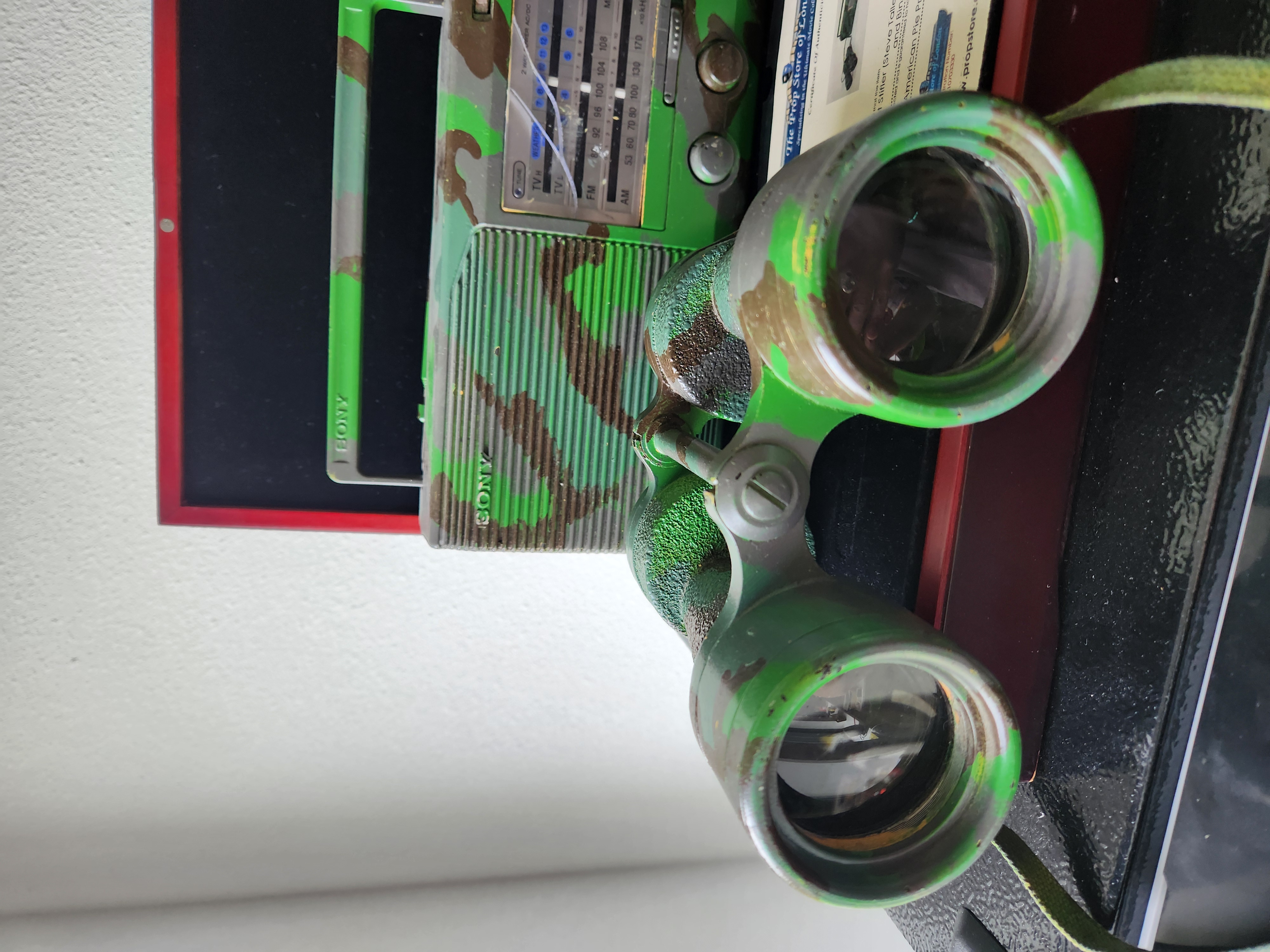 American Pie Beta House 2007 Original Screen Used Camo Radio and Binoculars Prop