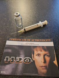 Michael Myers Halloween H20 Original Production Used Syringe and IV Bottle Prop