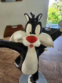 Looney Tunes Sylvester Running After Tweety Big Vintage Figurine Statue