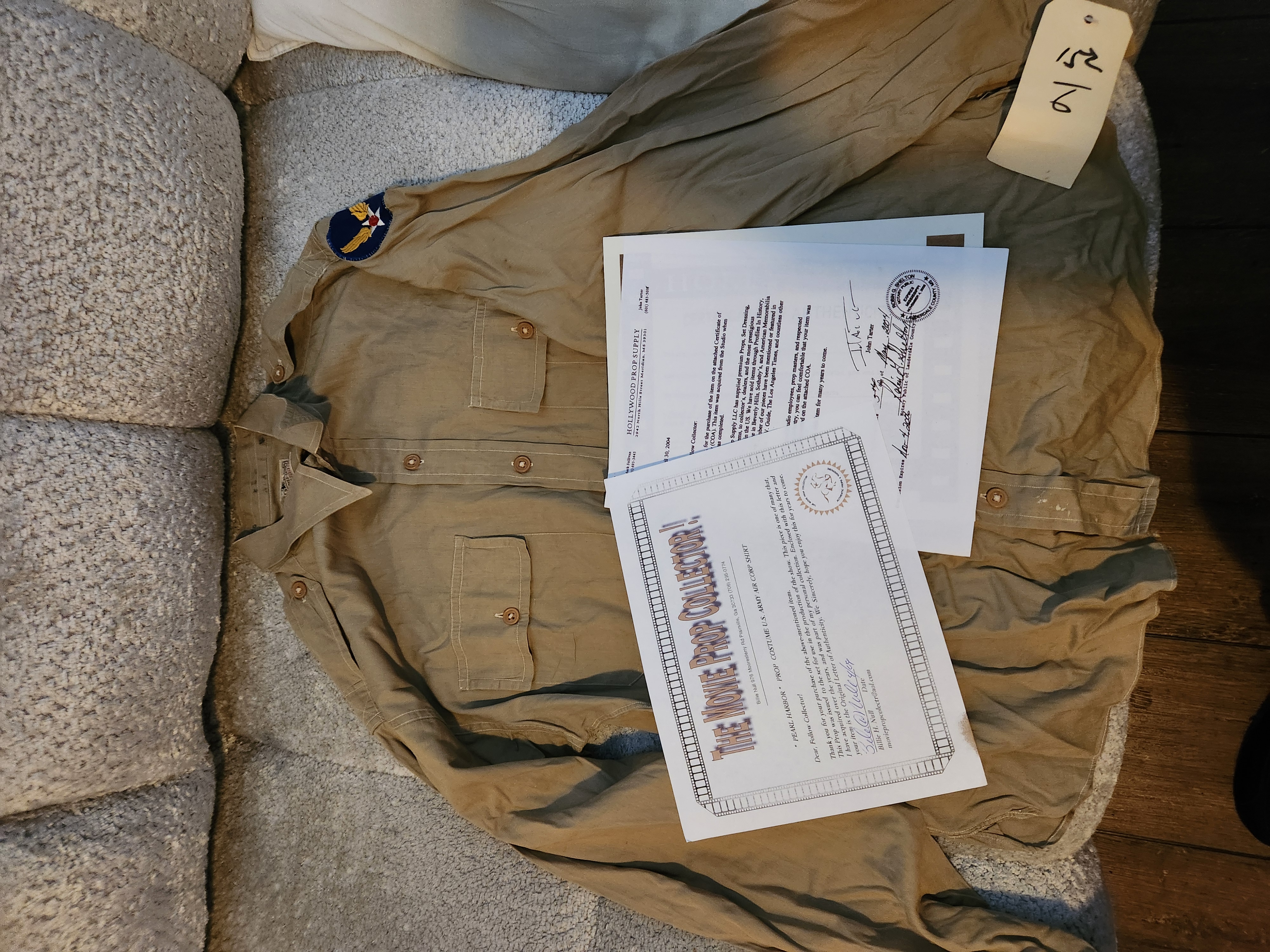 Ben Affleck Pearl Harbor Original Production Used US Army Air Corp Shirt Prop