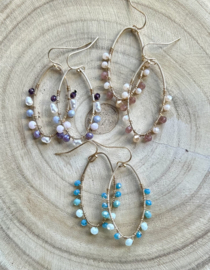 Prachtige handmade oorbellen paars