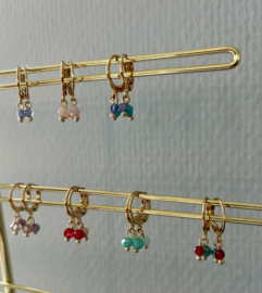 Oorringetje CANDY gold-plated rood-beige