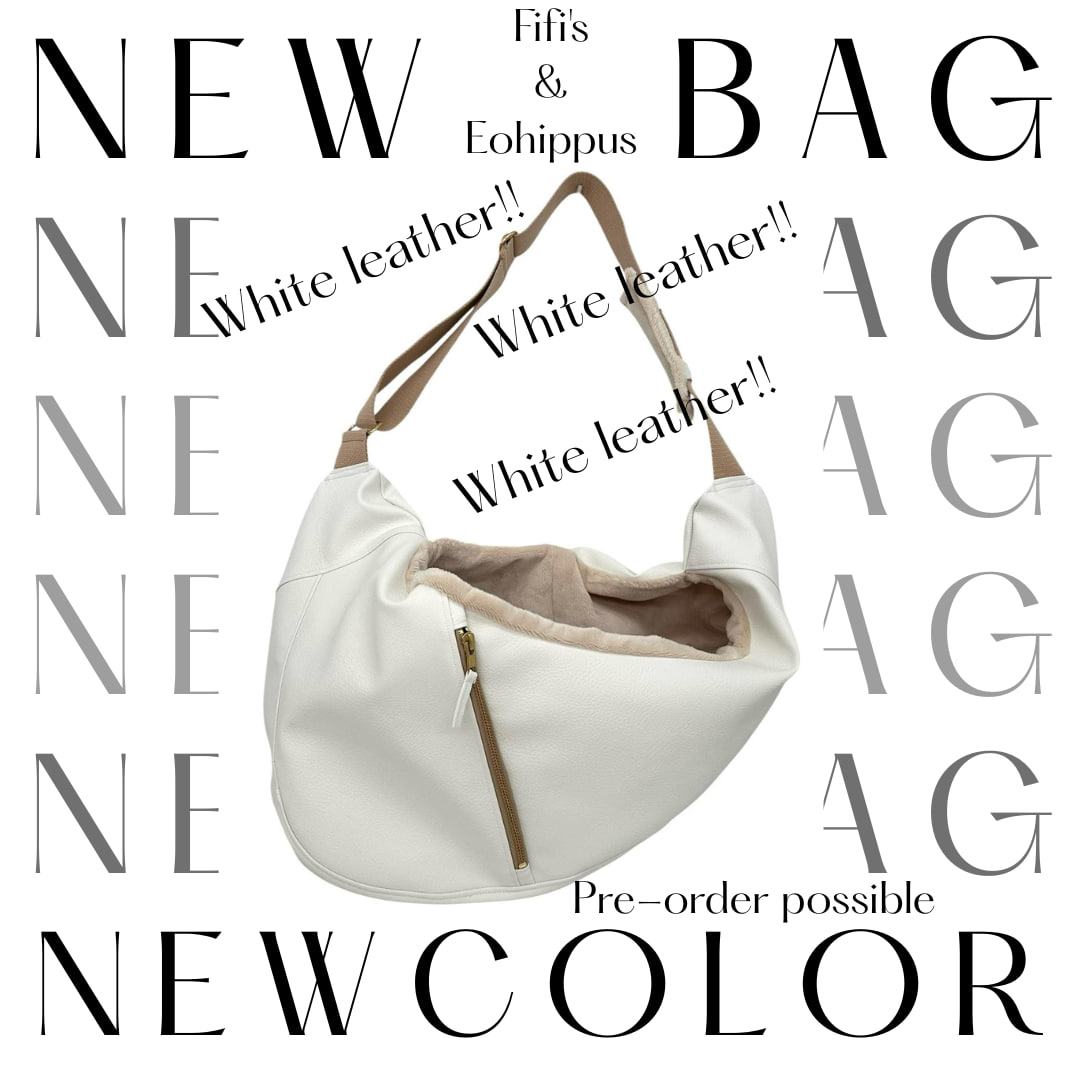 Honden draagtas luna ecoleder M Off white