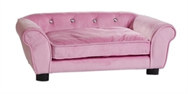 Roze xl large sofa fluweel 72x44x29