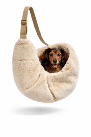 Honden draagtas  fluffy creme  M